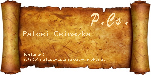 Palcsi Csinszka névjegykártya